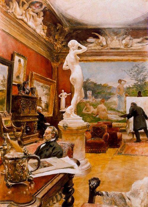 Interior of Furstenberg Gallery by Carl Larsson,A3(16x12")Poster