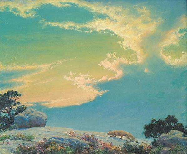 The Cliff Sunset, vintage artwork by Charles Courtney Curran, 12x8" (A4) Poster