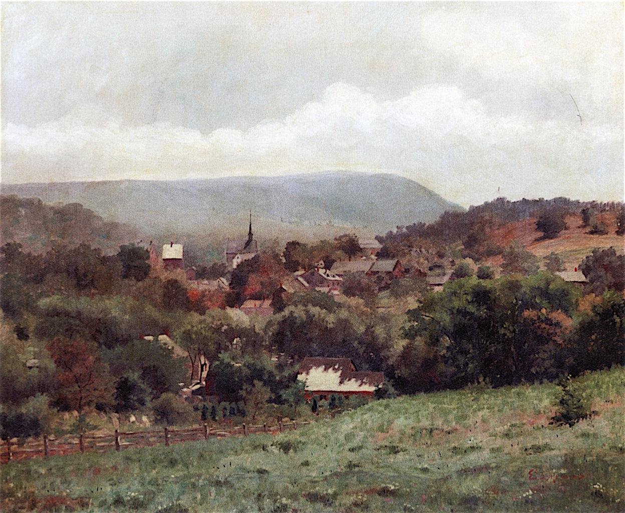 Delaware Water Gap Village by Louis M. Eilshemius,A3(16x12")Poster