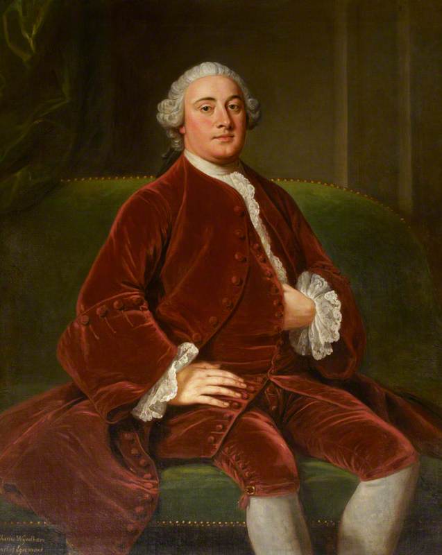 Sir Charles Wyndham, 4th Bt, 2nd Earl of Egremont, vintage artwork by William Hoare, 12x8" (A4) Poster