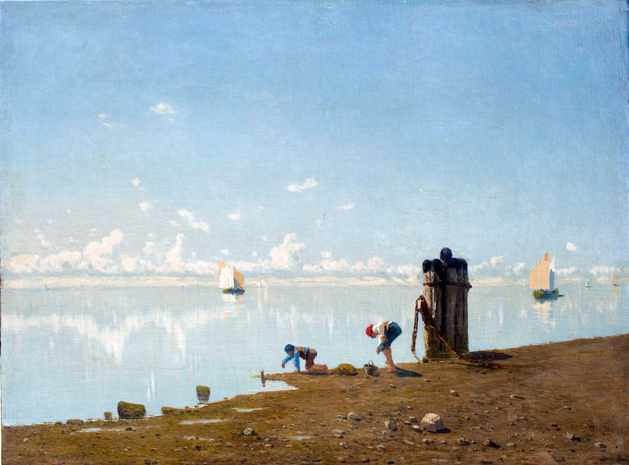 Morning in the Venetian Lagoon, vintage artwork by Guglielmo Ciardi, 12x8" (A4) Poster