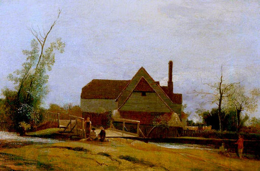 Suffolk Landscape with Mill, vintage artwork by William Mulready, A3 (16x12") Poster Print