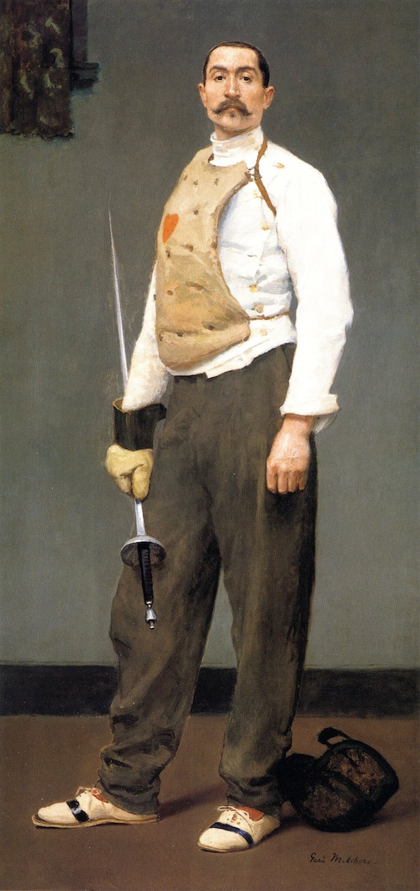 The Fencing Master, vintage artwork by Gari Melchers, 12x8" (A4) Poster