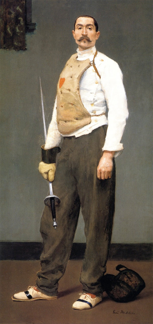 The Fencing Master, vintage artwork by Gari Melchers, 12x8" (A4) Poster