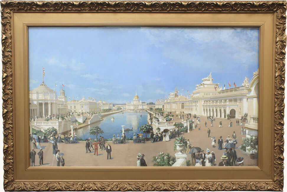 Trans-Mississippi and International Exposition 1898 - Grand Court, vintage artwork by John Ross Key, 12x8" (A4) Poster