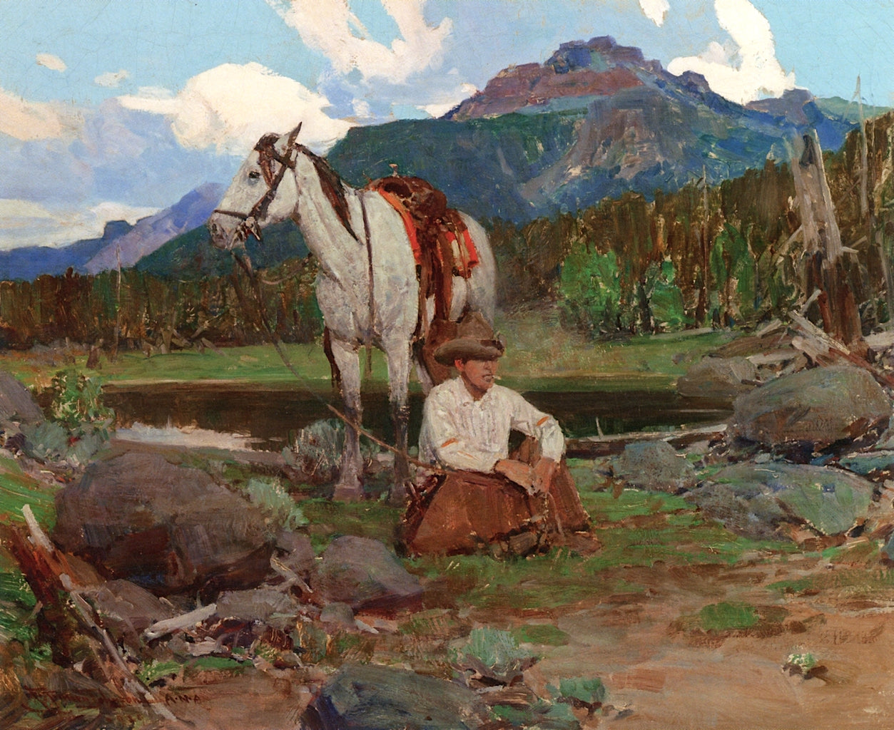  Forest Ranger, Alhambra, California by Frank Tenney Johnson,16x12(A3) Poster