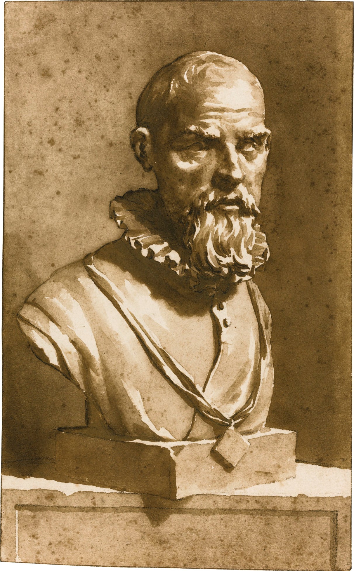Bust of Pieter Adraensz. van der Werff, vintage artwork by Jan de Bisschop, 12x8" (A4) Poster