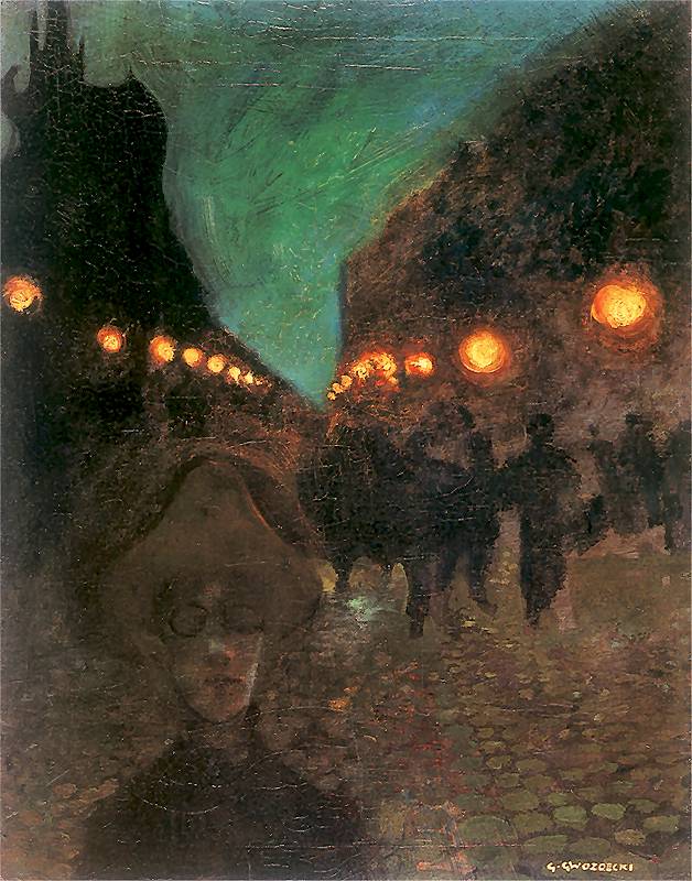 Evening Melancholy, vintage artwork by Gustav Gwozdecki, 12x8" (A4) Poster