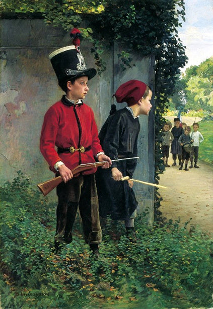 The Ambush, vintage artwork by Charles-Bertrand d'Entraygues, 12x8" (A4) Poster
