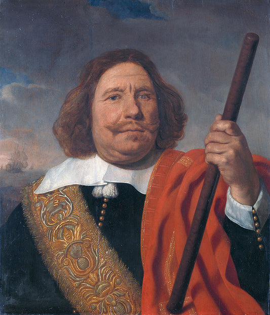 Portrait de Egbert Meeuwisz. Kortenaer, vintage artwork by Bartholomeus van der Helst, 12x8" (A4) Poster