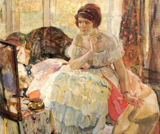 The necklace, vintage artwork by Richard Edward Miller, 12x8" (A4) Poster