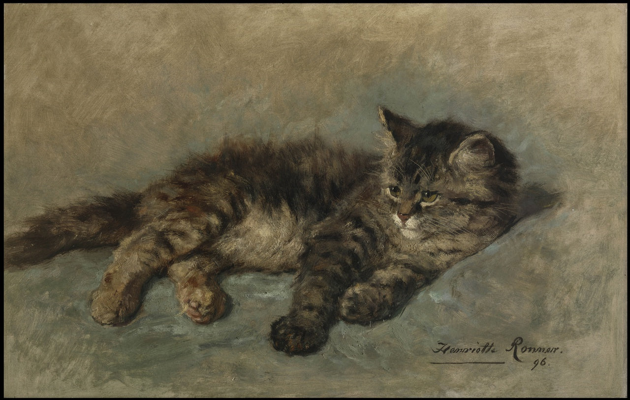 Kitten, vintage artwork by Henriette Ronner-Knip, A3 (16x12") Poster Print