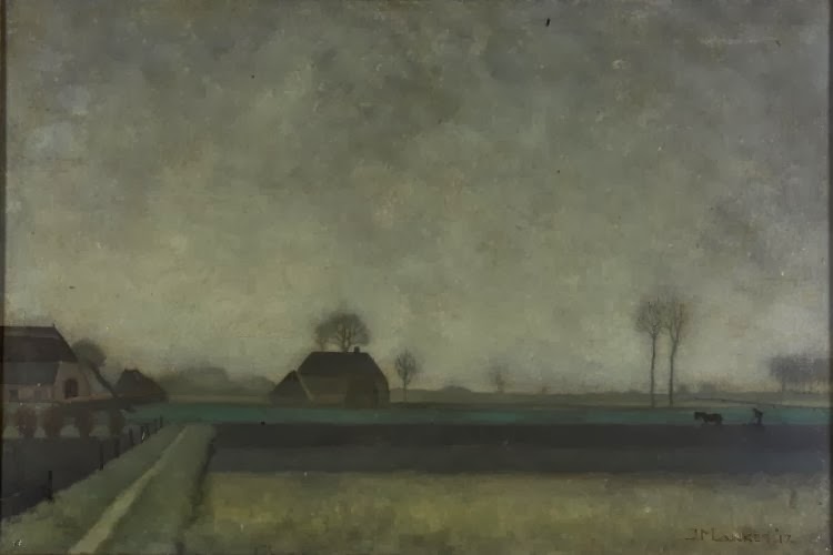 Evening Landscape in Eerbeek, vintage artwork by Jan Mankes, 12x8" (A4) Poster
