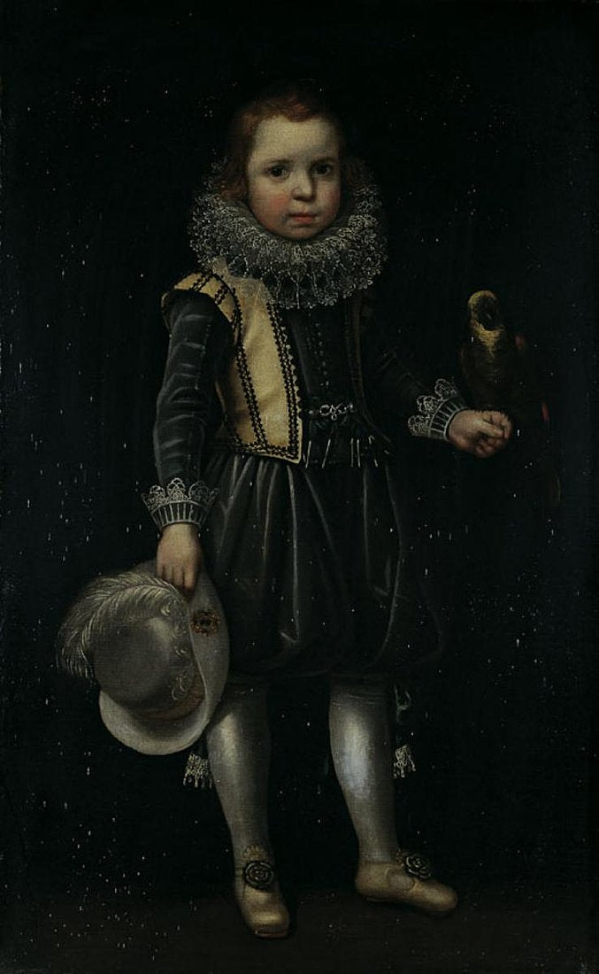 Portrait of a Boy with a Parrot, vintage artwork by Aelbert Cuyp, 12x8" (A4) Poster