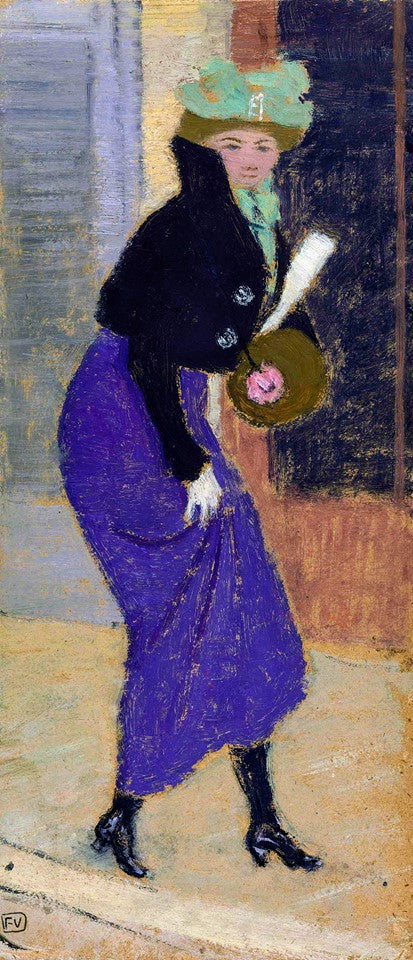 Femme au manchon, vintage artwork by Felix Vallotton, 12x8" (A4) Poster