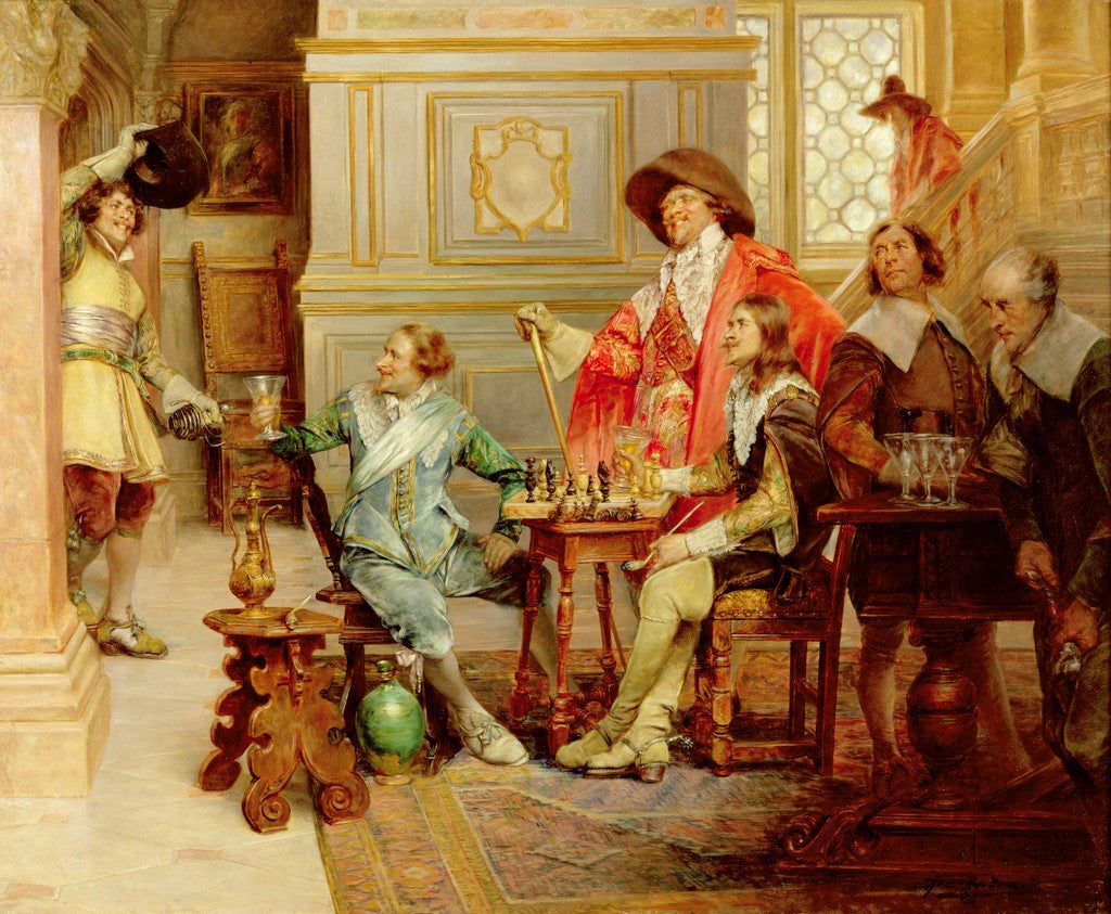 The Arrival of d'Artagnan, vintage artwork by Alex de Andreis, 12x8" (A4) Poster