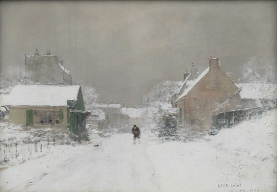 Aux Lilas, vintage artwork by Luigi Loir, 12x8" (A4) Poster