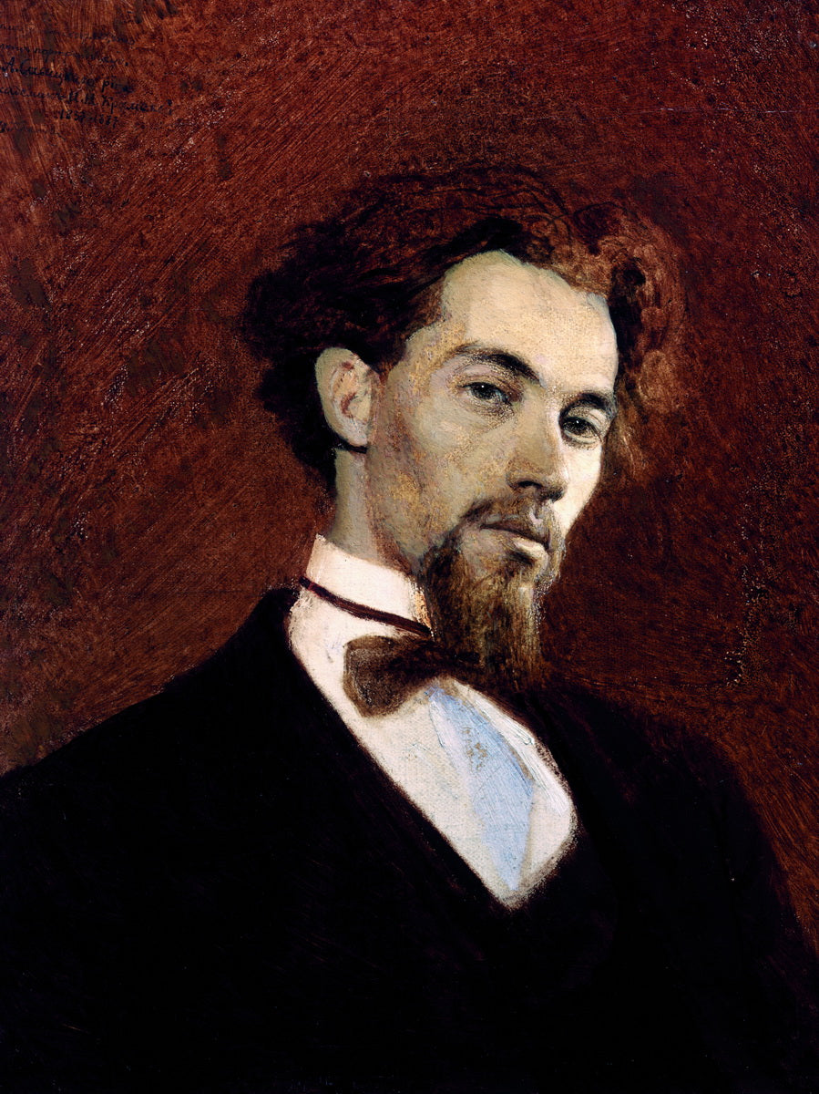 Portrait of Painter Konstantin Savitsky, vintage artwork by Ivan Kramskoi, 12x8" (A4) Poster