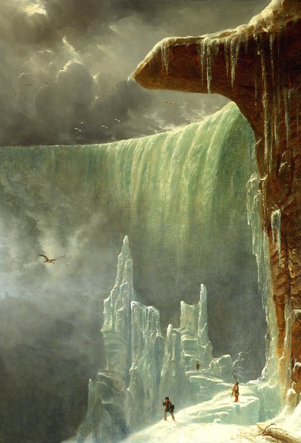 Niagara, The Table Rock - Winter, vintage artwork by Regis François Gignoux, A3 (16x12") Poster Print