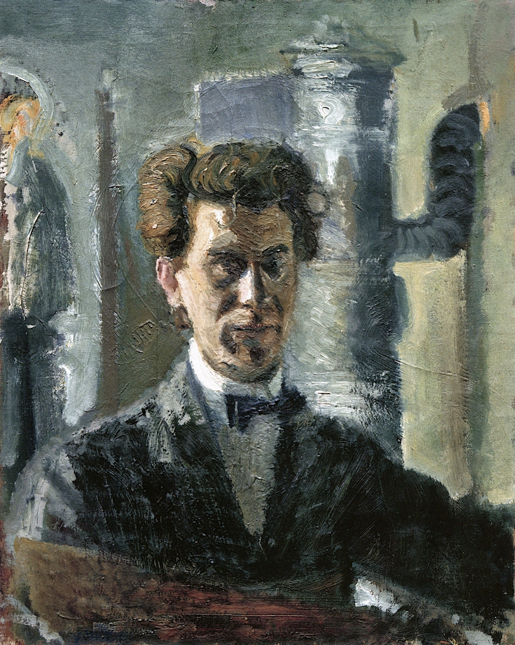 Self-Portrait in front of the Stove, vintage artwork by Richard Gerstl, 12x8" (A4) Poster