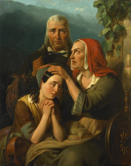 A Mother's Blessing, vintage artwork by Moritz Calisch, A3 (16x12") Poster Print