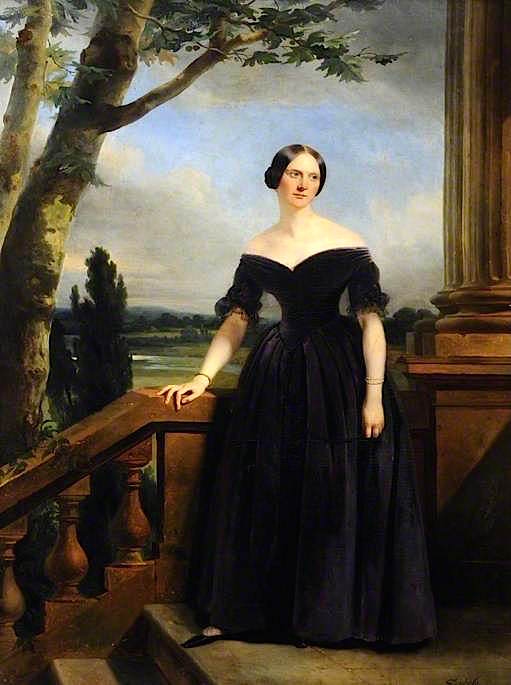 Eliza Chichester, Sister to Lady Marianne Clifford Constable, vintage artwork by Claude Marie Paul Dubufe, A3 (16x12") Poster Print
