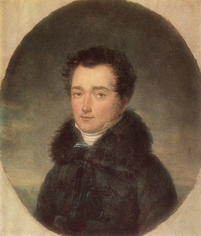 Portrait of Alexander Olsufiev, vintage artwork by Henri-François Riesener, 12x8" (A4) Poster