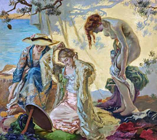 Spring Scene, vintage artwork by Rupert Bunny, 12x8" (A4) Poster