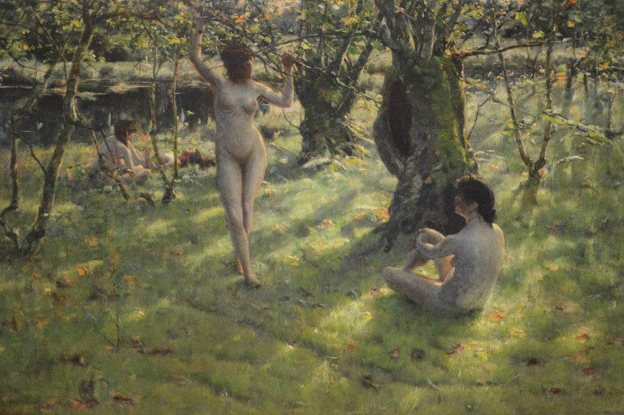 En Arcadie, vintage artwork by Alexander Harrison, 12x8" (A4) Poster
