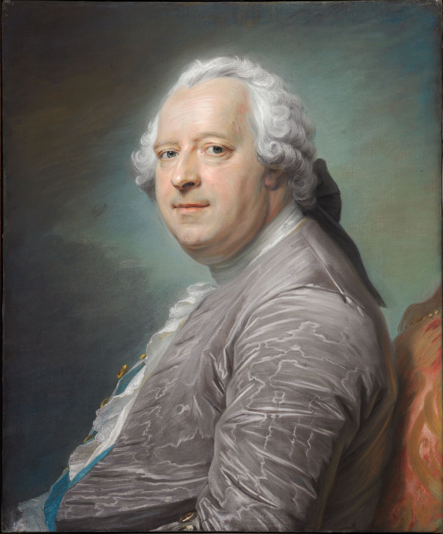 Portrait of Jean-Charles Garnier, Seigneur d'Isle, vintage artwork by Maurice Quentin de La Tour, 12x8" (A4) Poster