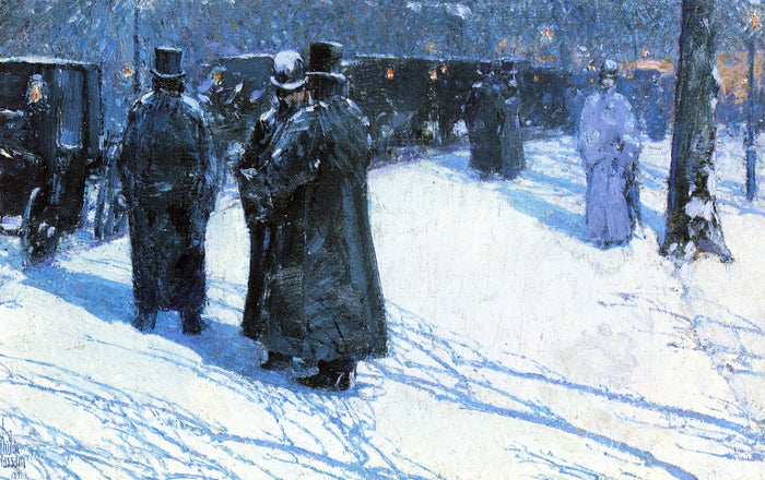 ab Stand at Night, Madison Square, New York by Childe Hassam,A3(16x12
