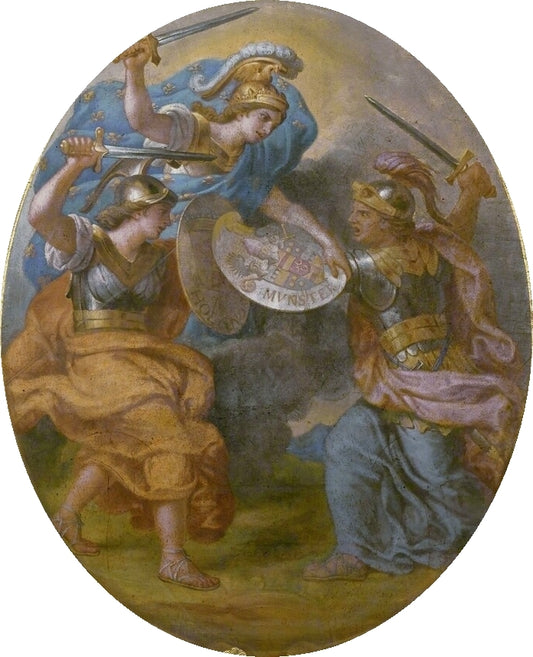 Hall of Mirrors 03 - Holland Placed against the Bishop of Münster, 1665, vintage artwork by Charles Le Brun, 12x8" (A4) Poster