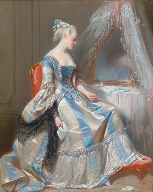 A lady at her toilette, vintage artwork by Pierre François Eugène Giraud, A3 (16x12") Poster Print