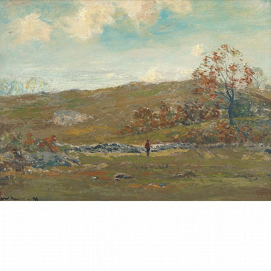 Fall, Mystic, Connecticut, vintage artwork by Henry Ward Ranger, 12x8" (A4) Poster