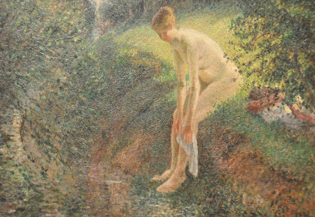 Bather in the Woods, vintage artwork by Camille Pissarro, 12x8" (A4) Poster