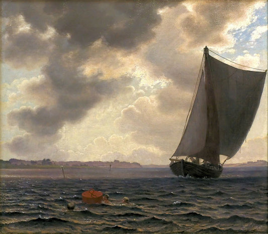 Sailing Boats in Guldborsund, vintage artwork by Vilhelm Kyhn, A3 (16x12") Poster Print