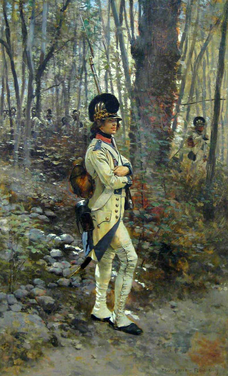 In the Woods, vintage artwork by Francois Flameng, 12x8" (A4) Poster