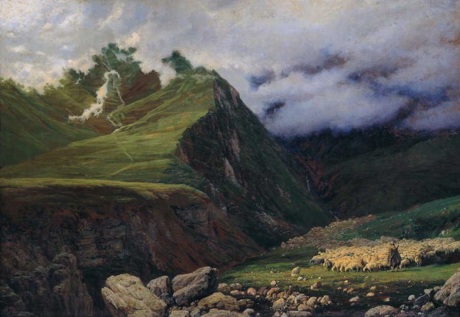 In the Caucasus, vintage artwork by Nikolai Aleksandrovich Yaroshenko, 12x8" (A4) Poster