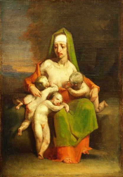 Caritas, vintage artwork by Jean-François Millet, A3 (16x12") Poster Print