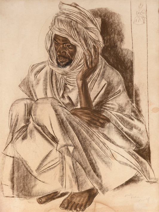 Portrait of an Arab from Adrar, vintage artwork by Alexander Evgenievich Yakovlev, 12x8" (A4) Poster