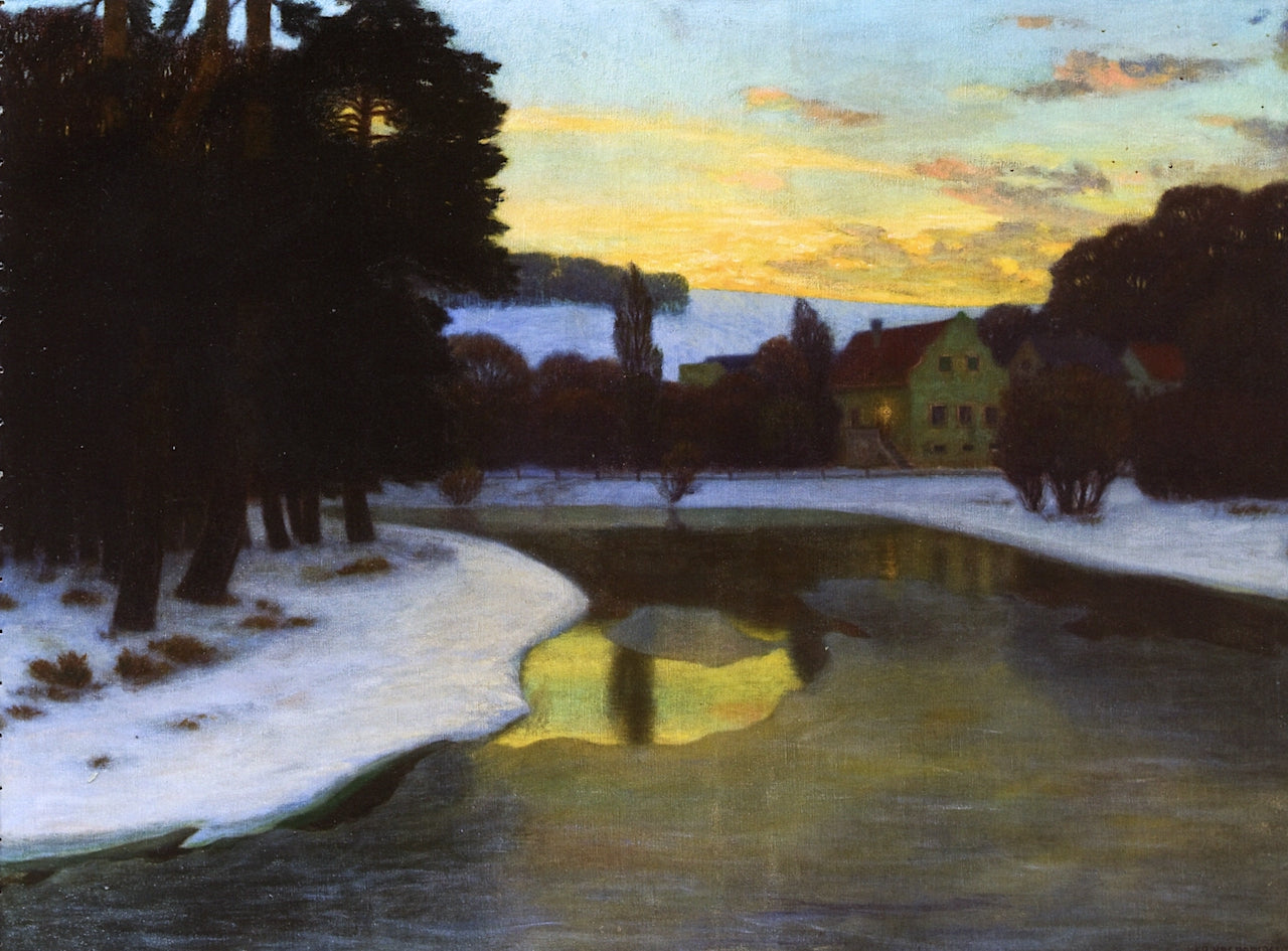 Evening Mood on the River by Eduard Kasparides,A3(16x12")Poster