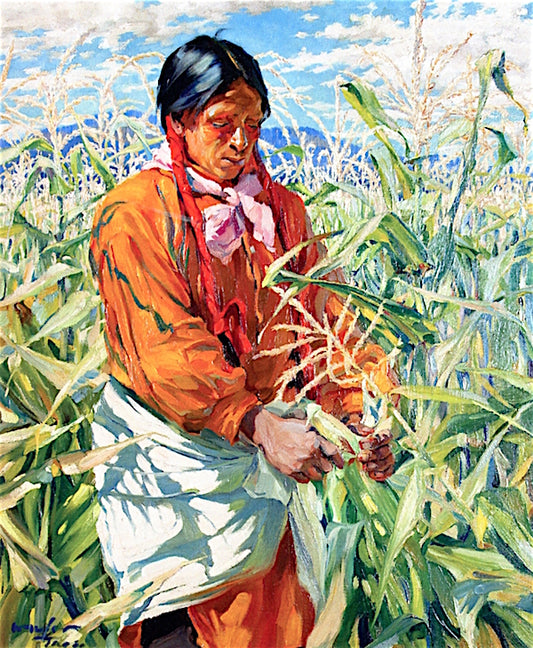 The Cornpicker, vintage artwork by Walter Ufer, 12x8" (A4) Poster