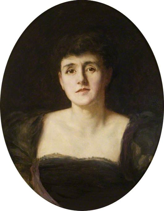 Margaret, Lady Herkomer, vintage artwork by Hubert von Herkomer, 12x8" (A4) Poster