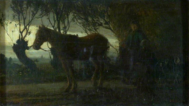 The Hay Cart: Effect of Dawn or Twilight, vintage artwork by Matthijs Maris, 12x8" (A4) Poster