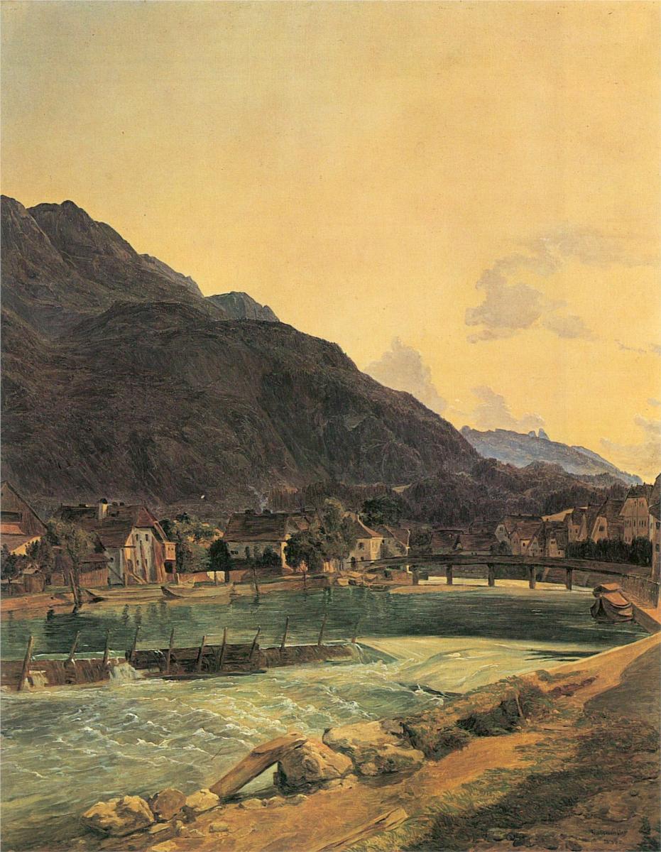 Ischl, vintage artwork by Ferdinand Georg Waldmüller, A3 (16x12") Poster Print