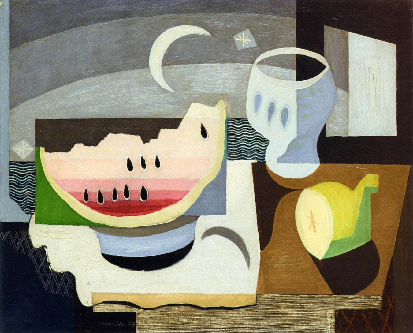 A Slice of Watermelon, vintage artwork by Louis Marcoussis, 12x8" (A4) Poster