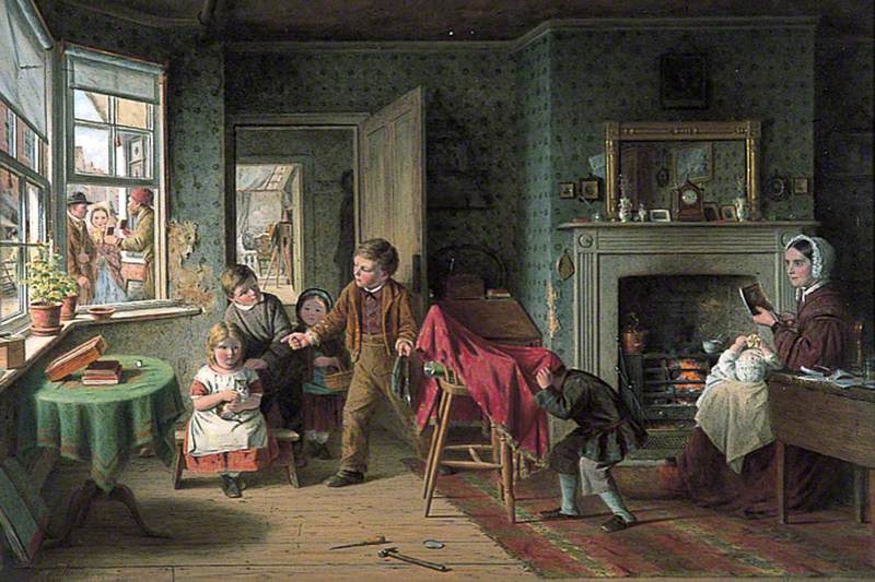 Young Photographers, vintage artwork by Frederick Daniel Hardy, 12x8" (A4) Poster