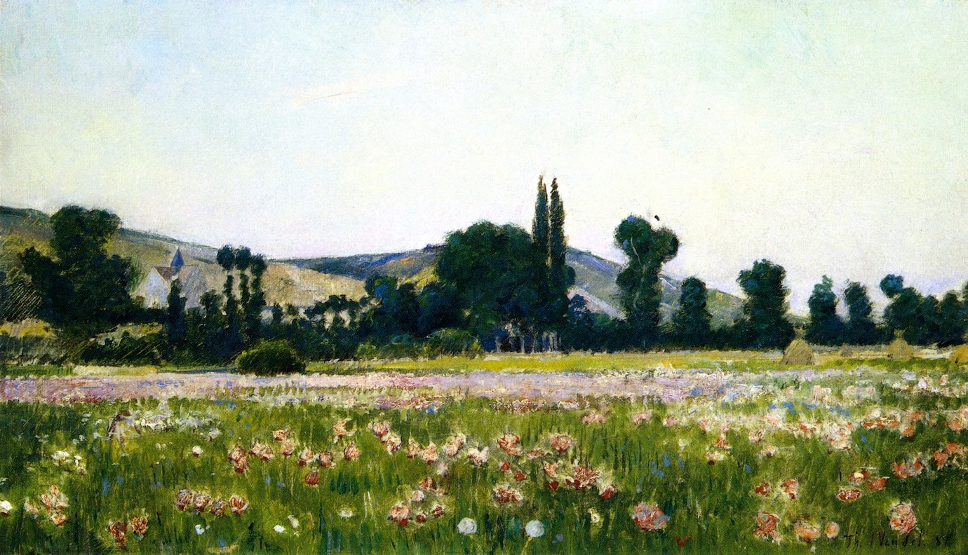 Flowering Fields, Giverny by Theodore Wendel,A3(16x12")Poster