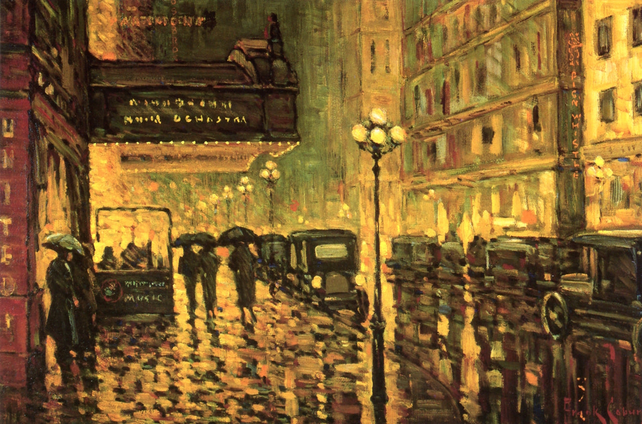 A Wet Night, Sixth and Hill by Frank Coburn,A3(16x12")Poster