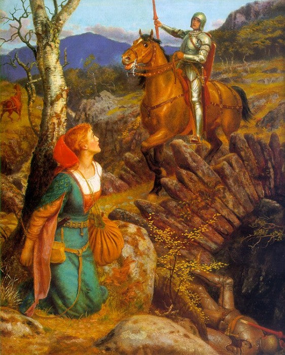 Overthrowing of the Rusty Knight, vintage artwork by Arthur Hughes, 12x8" (A4) Poster